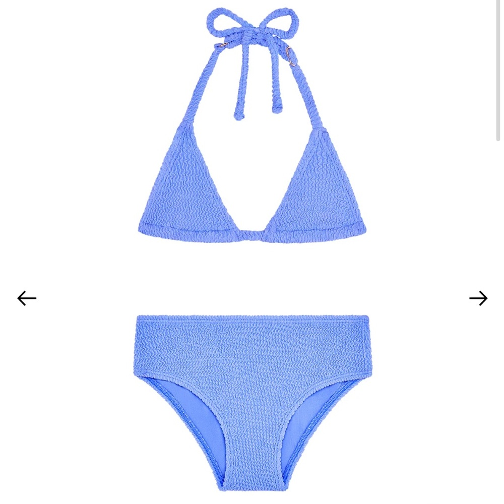 Monday Swimwear MINI Palma Top and Seychelles Bottom Bikini Set in Pool Crinkle